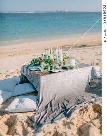 Wedding table with decorations, wedding cake Wedding table with decorations, wedding cake 53636402