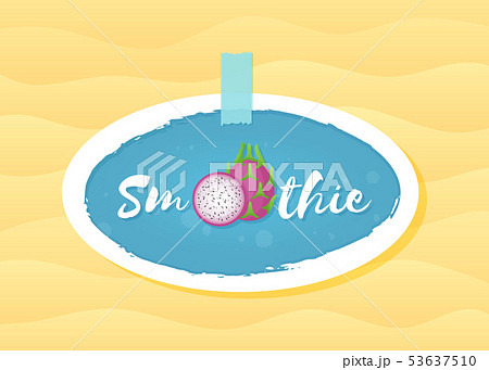 Blue label smoothie pitaya shake vector graphic 53637510