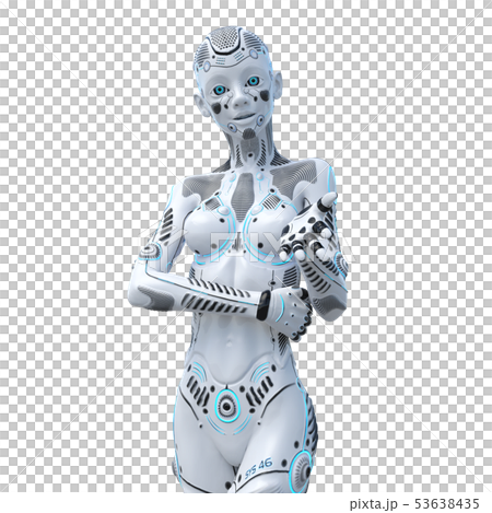アンドロイド 人型ロボット 女性 perming3DCGイラスト素材 アンドロイド 人型ロボット 女性 perming3DCGイラスト素材 53638435