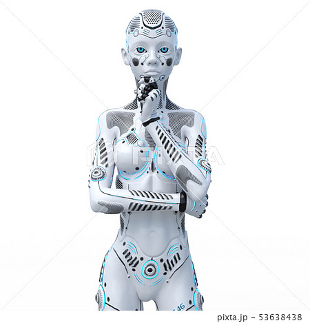 アンドロイド 人型ロボット 女性 perming3DCGイラスト素材 アンドロイド 人型ロボット 女性 perming3DCGイラスト素材 53638438