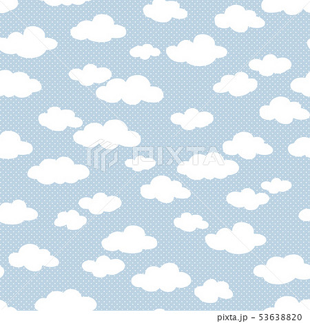 可愛い雲と傘パターンイラスト のイラスト素材 53638820 Pixta