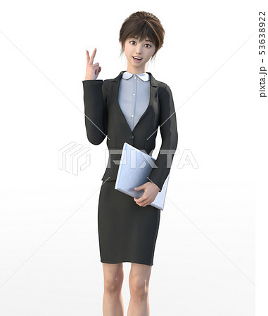 ビジネススーツを着た若い女性　perming3DCGイラスト素材 53638922