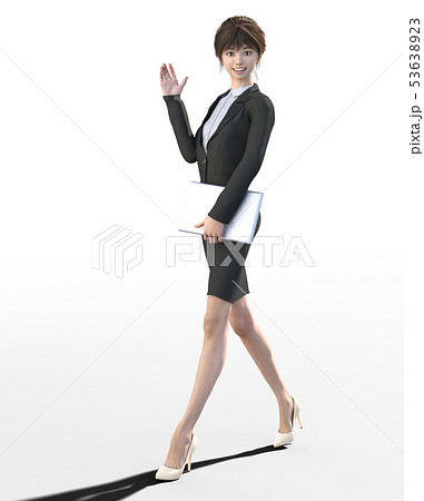 ビジネススーツを着た若い女性　perming3DCGイラスト素材 53638923
