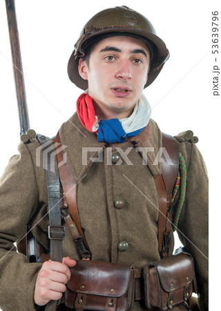 french soldier 1940 isolated on white background french soldier 1940 isolated on white background 53639796