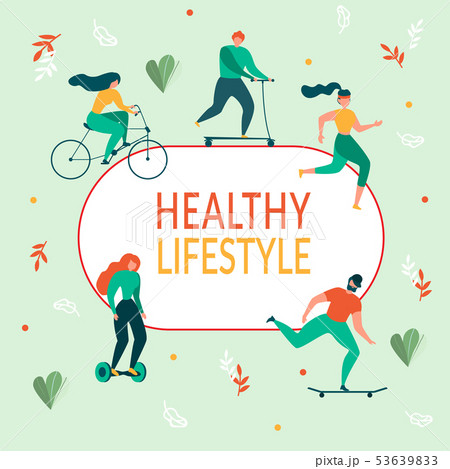 Cartoon People Healthy Lifestyle Outdoors Activity 53639833