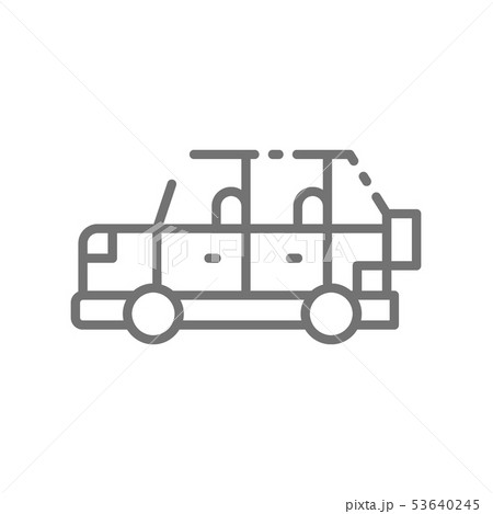 Safari Car Offroad Automobile Suv Line Icon のイラスト素材