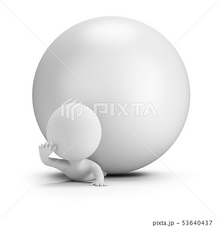 3d small people - pinned by a ball 3d small people - pinned by a ball 53640437