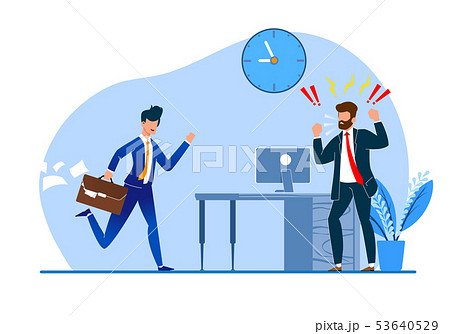 Vector Illustration Constant Late Arrival Flat. 53640529