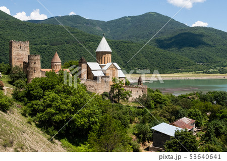 Famous georgian sightseeing Ananuri castle Georgia 53640641