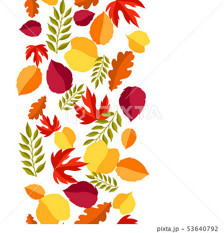 Seamless floral pattern with stylized autumn foliage. 53640792