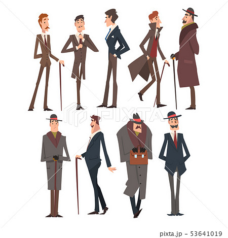 Self Confident Victorian Gentlemen Characters のイラスト素材