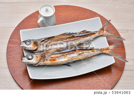 トビウオの塩焼き 焼魚 とびうお トビウオ 飛び魚 飛魚 和食 の写真素材