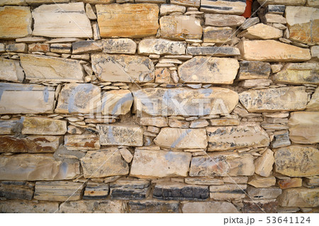 Fragment of wall of large and small stones. Cyprus 53641124