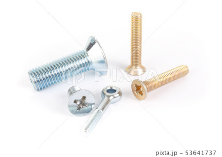 Steel bolts on a white background 53641737