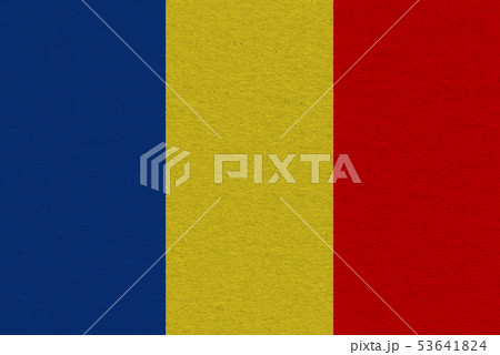 Chad flag painted on paper 53641824