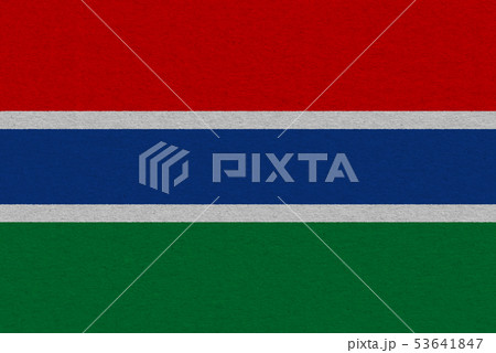 Gambia flag painted on paper Gambia flag painted on paper 53641847