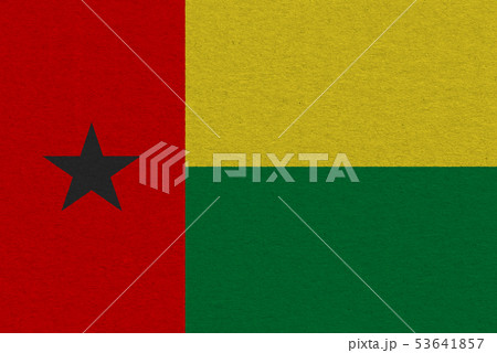 Guinea-Bissau flag painted on paper 53641857