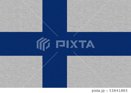 Finland flag painted on paper 53641865