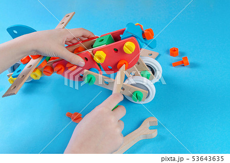 child playing with constructor and make a plain child playing with constructor and make a plain 53643635