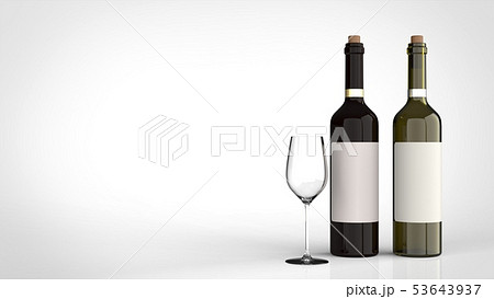 ワイングラスと赤ワインと白ワイン 右 ワイングラスと赤ワインと白ワイン 右 53643937