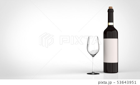ワイングラスと赤ワイン 右のイラスト素材