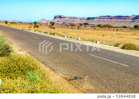 Road in Atlas Mountains in Morocco. Journey Road in Atlas Mountains in Morocco. Journey 53644038