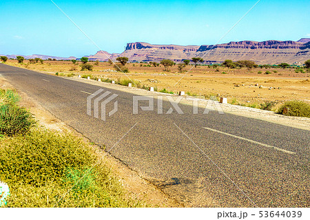 Road in Atlas Mountains in Morocco. Journey Road in Atlas Mountains in Morocco. Journey 53644039