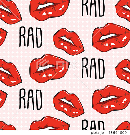 Red Lips Rad Quote Teen Pop Art Lips Withのイラスト素材 Red Lips Rad Quote Teen Pop Art Lips Withのイラスト素材