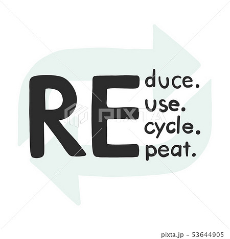 Reduce Recycle Reuse Repeate Text Icon のイラスト素材