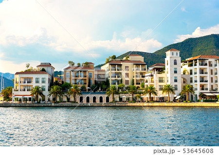 Scenic panoramic view of the historical of Tivat Scenic panoramic view of the historical of Tivat 53645608