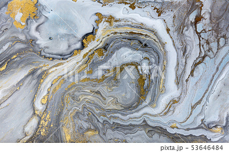 Blue marbling pattern. Golden marble liquid texture. 53646484