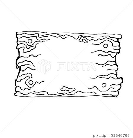 Handdrawn wooden banner. Sketch vector illustration. 53646793
