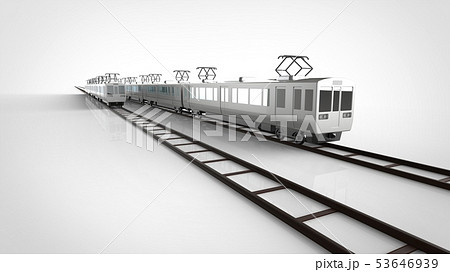 電車と線路 二台のイラスト素材
