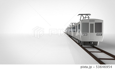 電車と線路 正面 右のイラスト素材