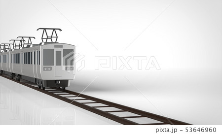 電車と線路 左のイラスト素材