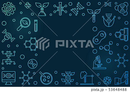 Vector Biotechnology colorful outline horizontal frame  53648488