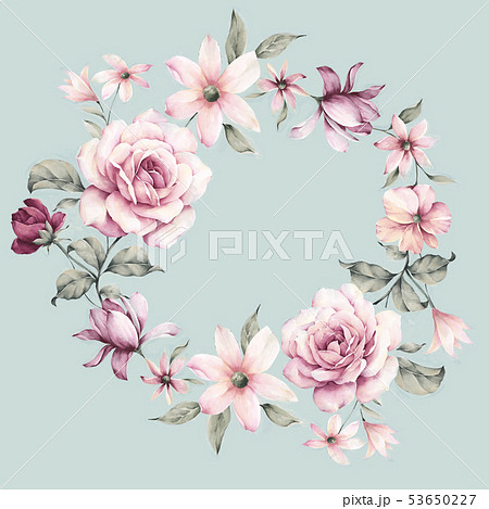 生花 活け花 透明水彩 53650227