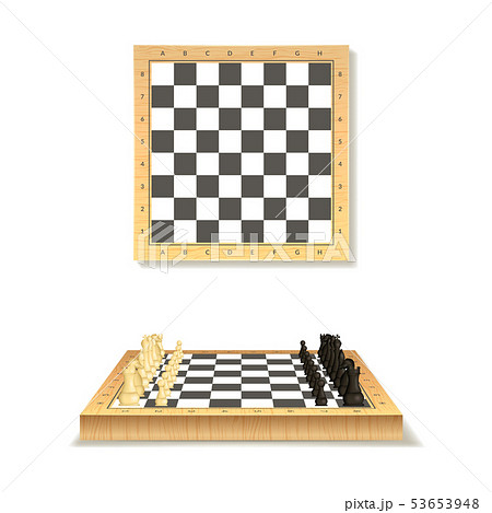 Realistic Detailed 3d Wooden Chessboard Set. Vector Realistic Detailed 3d Wooden Chessboard Set. Vector 53653948