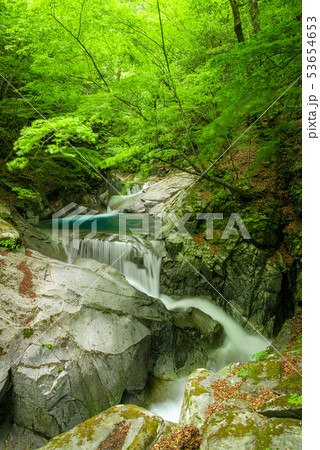 新緑の西沢渓谷　三重の滝 53654653