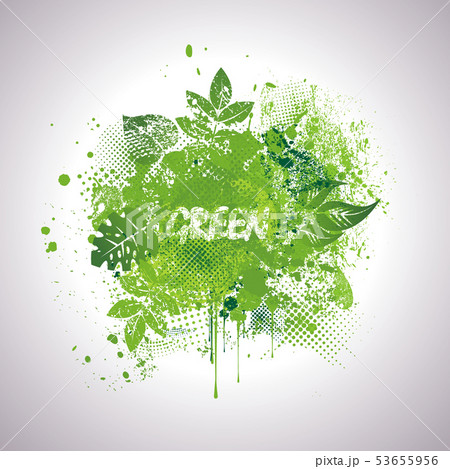 Nature background with green ink blots and fresh Nature background with green ink blots and fresh 53655956