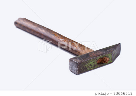 Used hammer isolated on white background. Used hammer isolated on white background. 53656315
