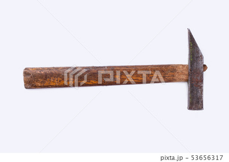 Old hammer isolated on a white background. Old hammer isolated on a white background. 53656317