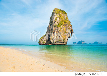 Tropical landscape with sea and rock island 53656638