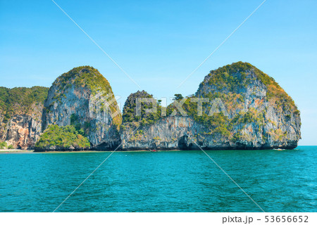 Sea landscape with tropical rock islands Sea landscape with tropical rock islands 53656652