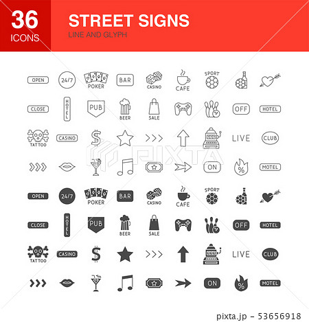 Street Line Web Glyph Icons 53656918