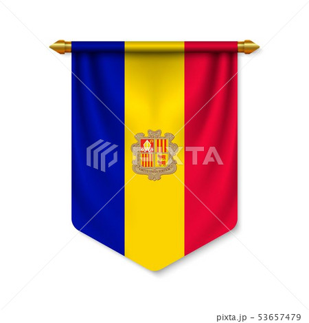 3d realistic pennant with flag 53657479