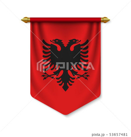 3d realistic pennant with flag 53657481