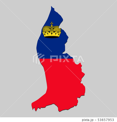 Map with national flag 53657953