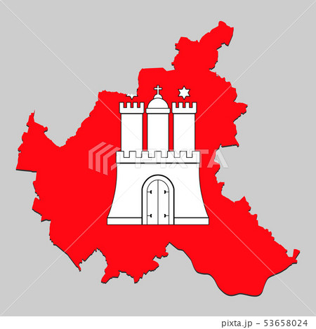 Map with national flag 53658024