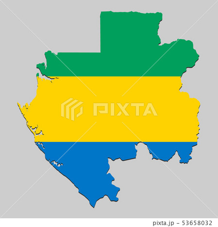Map with national flag. Vector Illustration